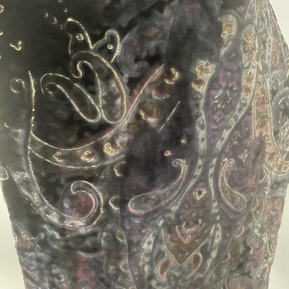 VTG LAUREN RALPH LAUREN Multicolor Silk Blend Velvet Paisley Floral Scarf 62